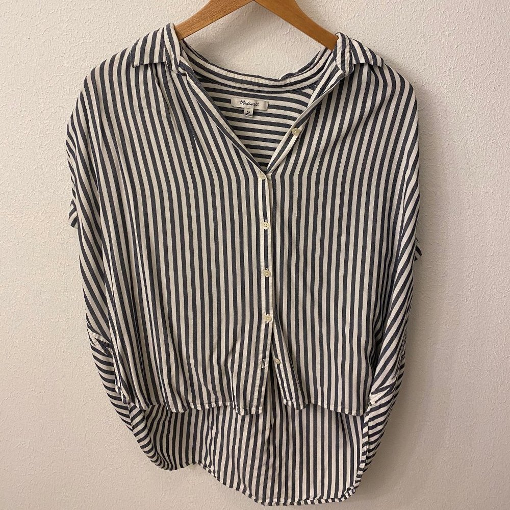 Madewell Gray Stripe Button Up Shirt